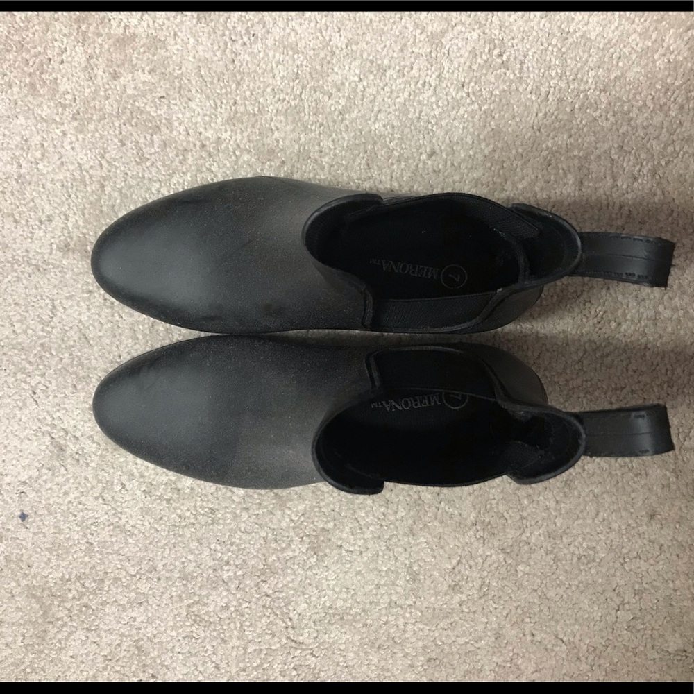 🌟 Black ankle rain boots